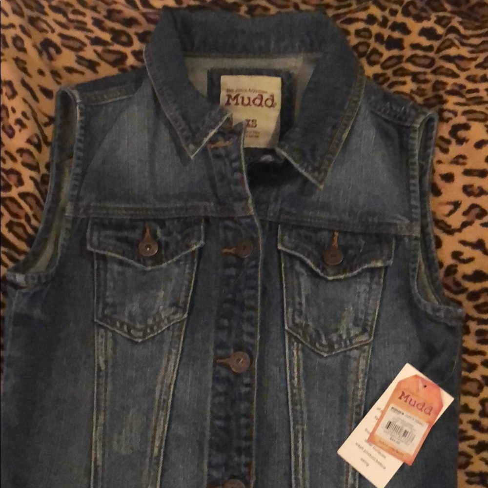 MUDD Denim vest sz XS NWT
